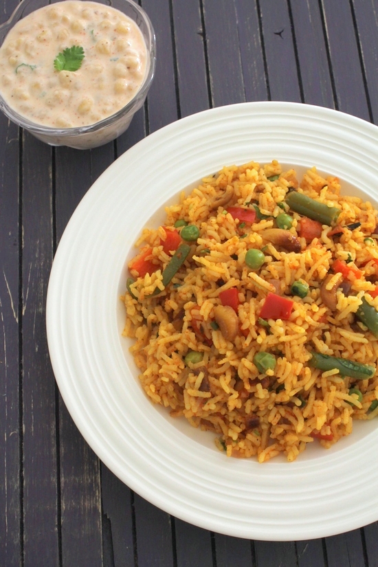 Spicy veg pulao recipe (How to make spicy vegetable pulao recipe)