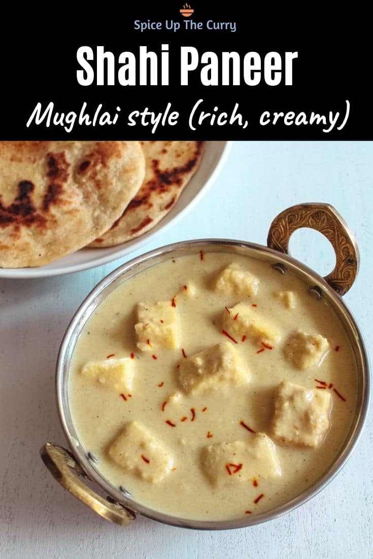 Mughlai Shahi Paneer Recipe (Mughlai Paneer in White Gravy) Pin