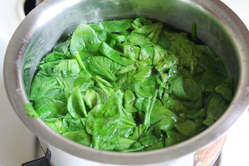 how to blanch spinach for palak paneer