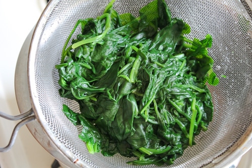 blanched spinach for palak paneer recipe