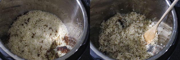 jeera rice made in instant pot is ready to serve