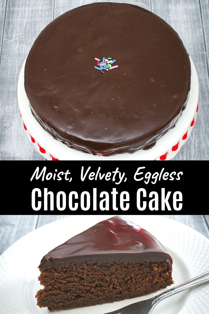 eggless chocolate cake recipe pin