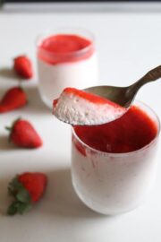 Eggless Strawberry Mousse Recipe | strawberry mousse without gelatin