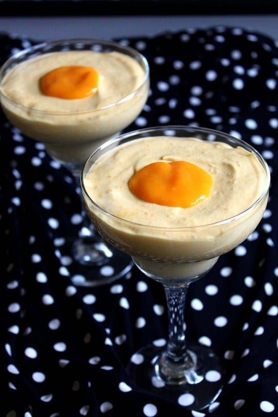 Eggless Mango Mousse in a cup.