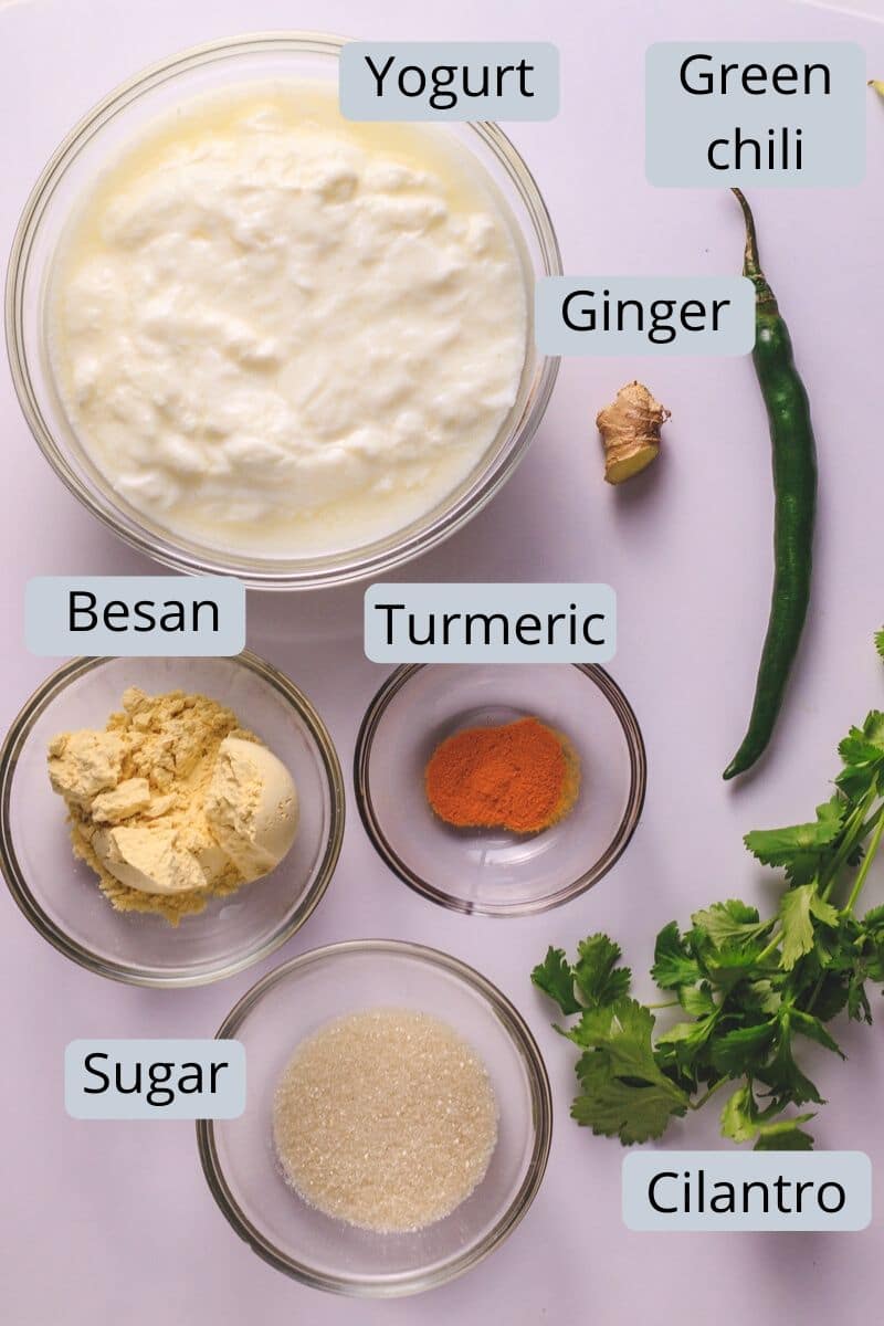 Gujarati kadhi ingredients
