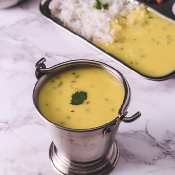 Gujarati kadhi in a steel batli