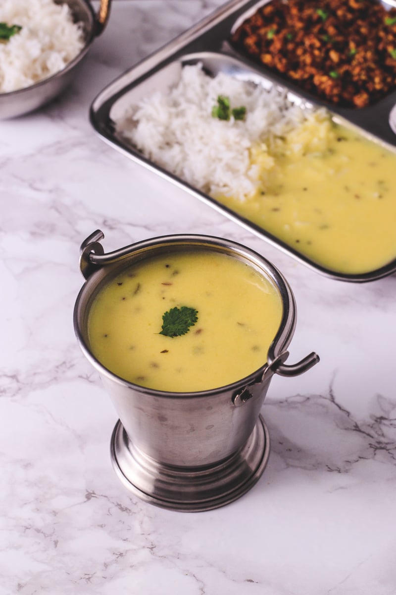 Gujarati kadhi in a steel batli