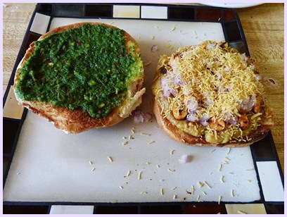 adding dabeli toppings