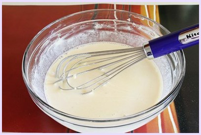 Batter made using whisk.