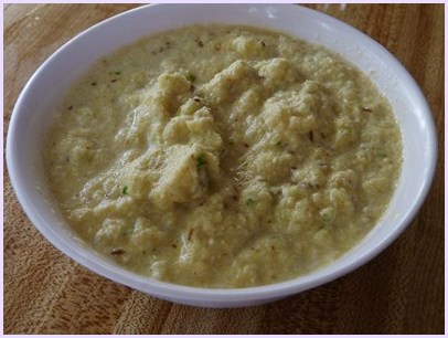 onion, coconut paste