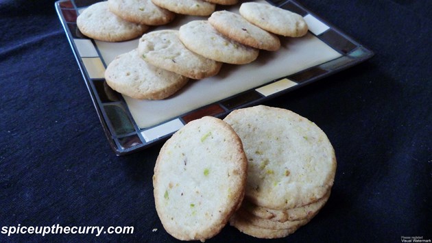 eggless pistachio lemon cookies