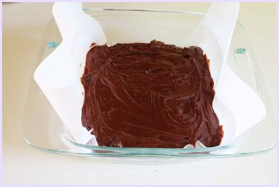 eggless brownie batter in a baking pan
