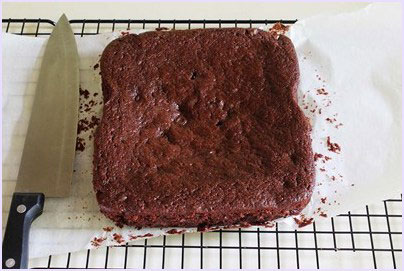 brownies cooling on a rack