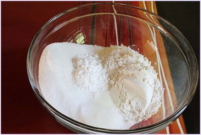 flour, sugar in a bowl
