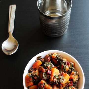 Aloo beet greens sabzi recipe (Potatoes with beetroot leaves)