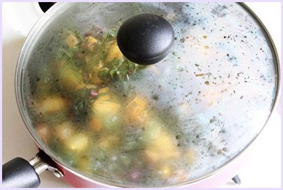 Aloo beet greens sabzi recipe (Potatoes with beetroot leaves)