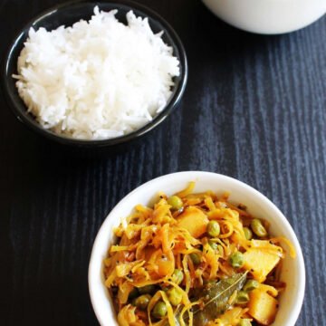 Cabbage Subzi Recipe | Guajarai Kobi Vatana Bateta nu Shaak