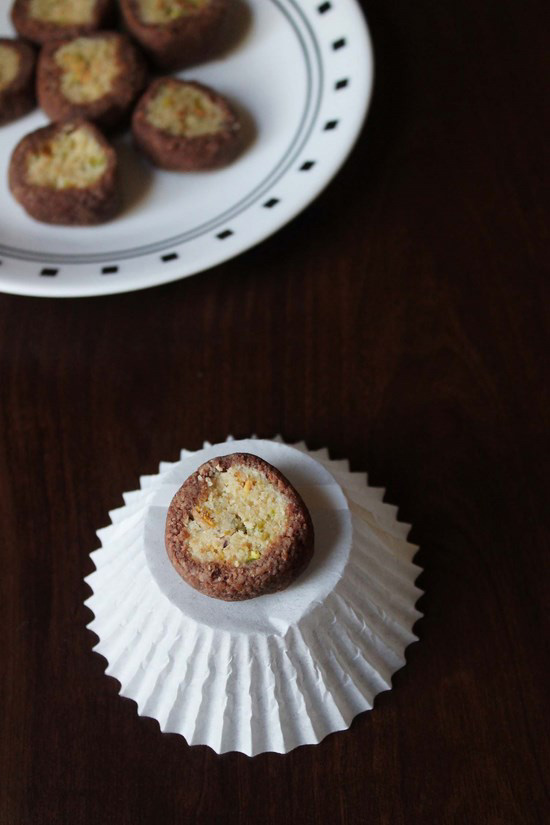 Chocolate Pista Rolls - Diwali sweets recipe