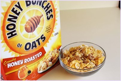 honey bunches of oats cereal in a bowl