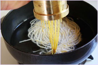dropping sev into hot oil