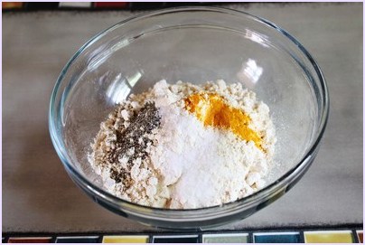 besan and spices in a bowl