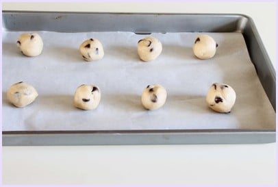 make balls and arrange on cookie sheet