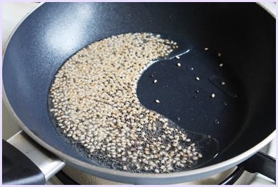 Tempering is made from mustard and sesame seeds.