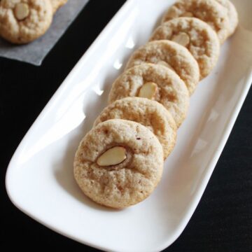 Eggless Almond Cookies recipe | How to make almond cookie recipe