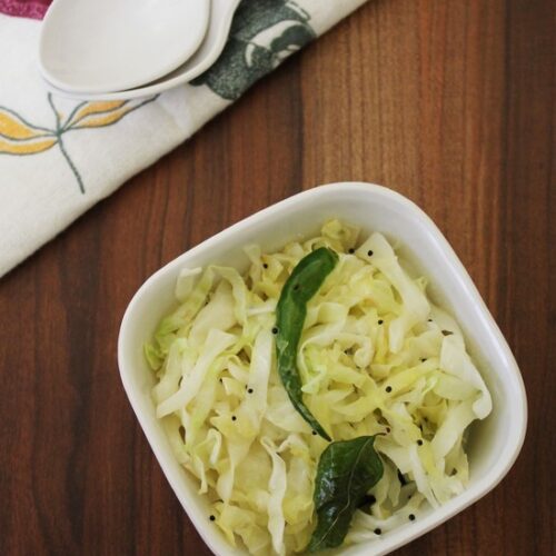 Cabbage Sambharo Recipe | Gujarati warm cabbage salad recipe