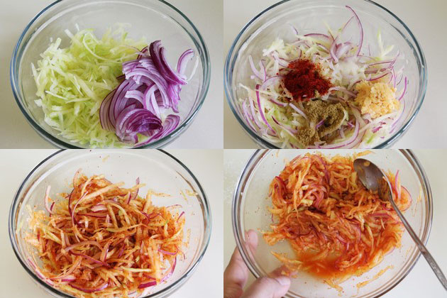 Raw Mango Kachumber | Green Mango and onion salad