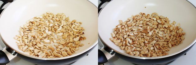 Roasting cashews