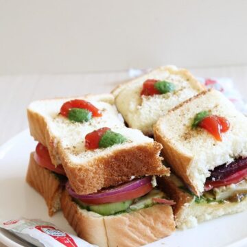 Bombay Veg Sandwich Recipe | Vegetable Sandwich Recipe