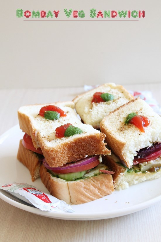 Bombay Veg Sandwich Recipe | Vegetable Sandwich Recipe