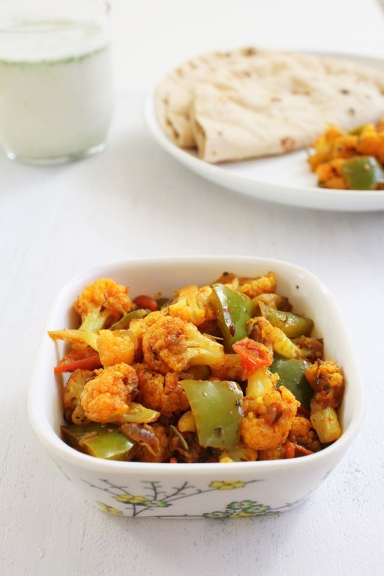 capsicum cauliflower sabzi