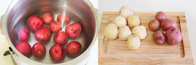 Boiled baby potatoes.