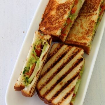 Guacamole Grilled Sandwich Recipe | Guacamole sandwich recipe