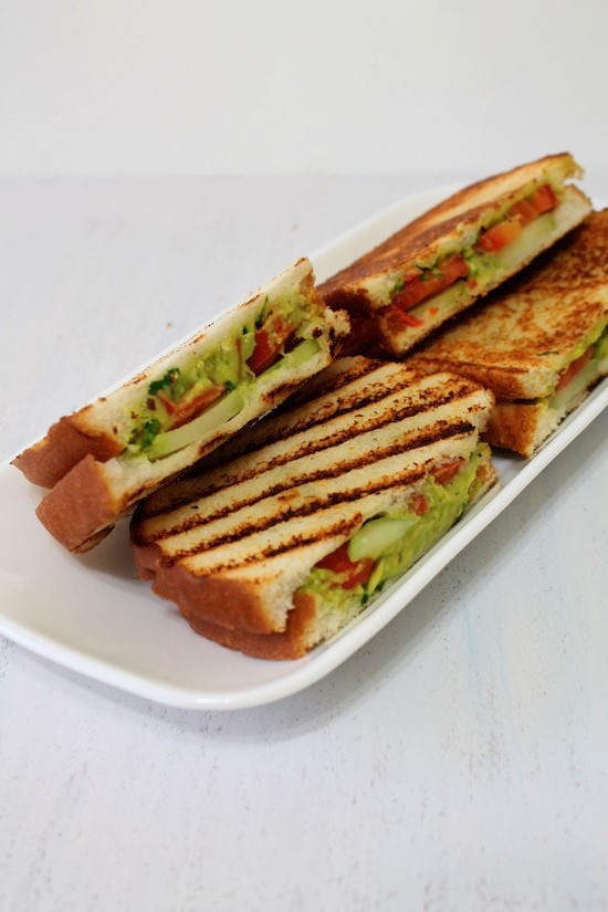 Guacamole Grilled Sandwich Recipe | Guacamole sandwich recipe