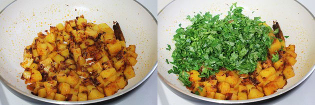 adding chopped methi leaves 