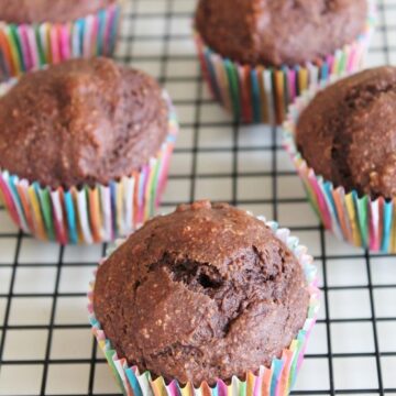 Eggless chocolate banana muffins recipe | Eggless muffins recipe