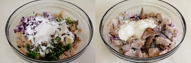 adding rice flour and yogurt