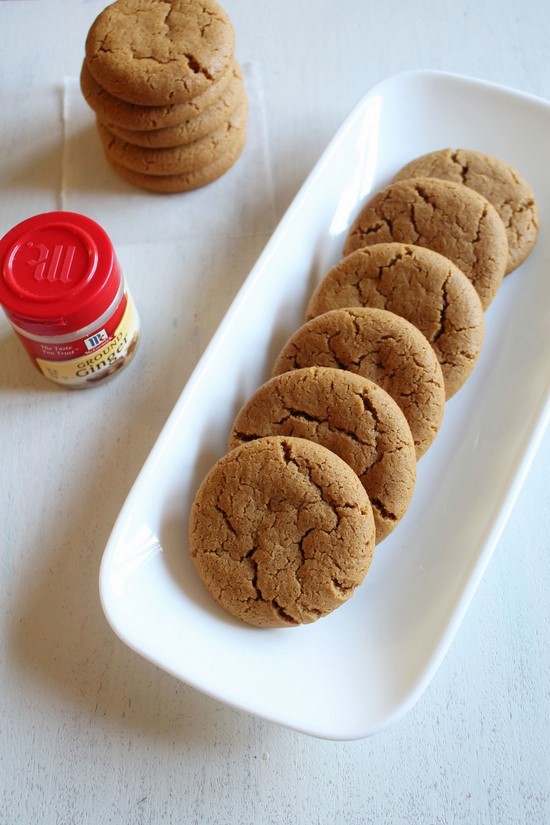Eggless Ginger Cookies Recipe | Chewy Ginger Molasses Cookies