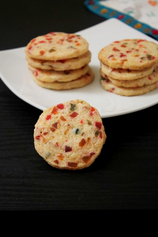 Eggless Tutti Frutti Cookies Recipe | Christmas Baking Recipe