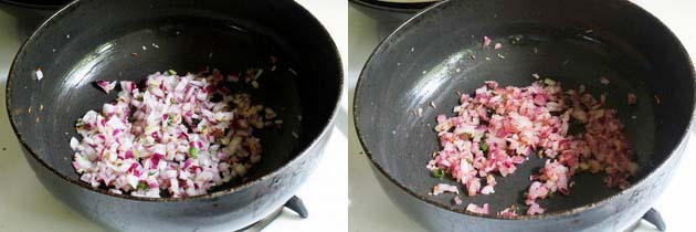 cooking chopped onions