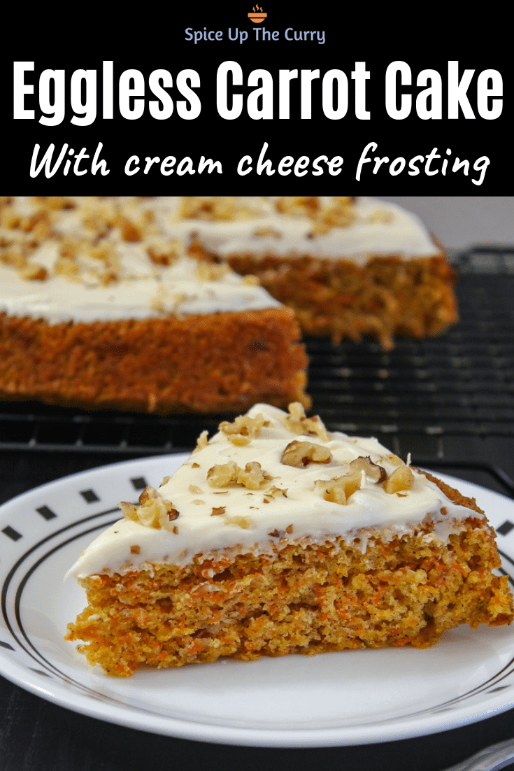 eggless carrot cake recipe (pin)