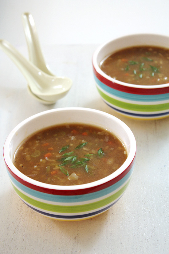 Hot and sour soup recipe (Vegetable hot and sour soup, Indian-Chinese)