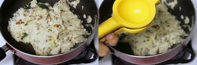 add lemon juice to cooked rava upma