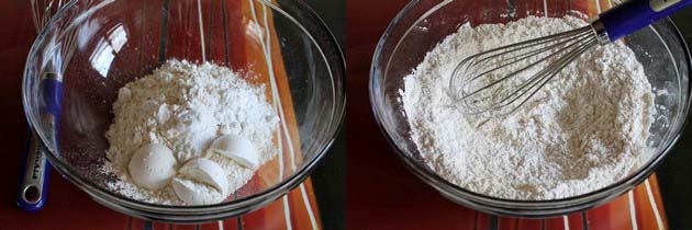 dry flour mixture for eggless vanilla cake