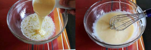 melted butter and condensed milk in a bowl