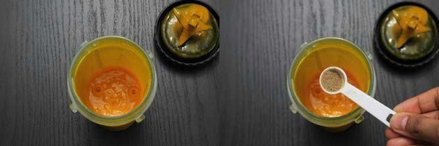 puree the mango for mango lassi recipe