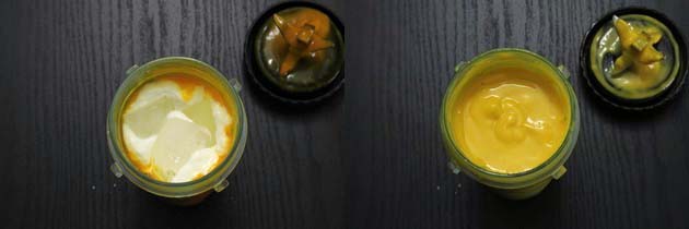 Blend it well to make mango lassi